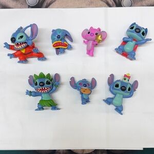 Disney Stitch Figure Collection with Blue, Pink and Green Accents - 8-Piece Set